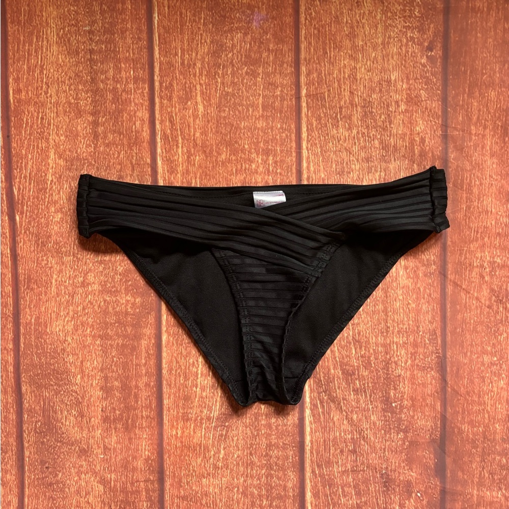 No Boundaries Black Striped Bikini Bottom